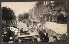 Postcard Bridport Dorset procession Alexandra Day 1920 shops RP by Potts