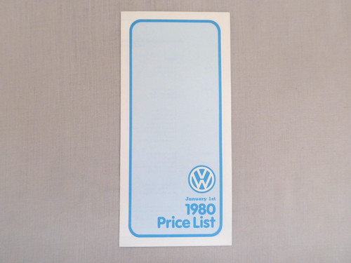 1980 price list - vw,