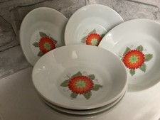 Dessert bowls 6 floral design Italian china tableware 1970s vintage