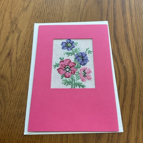 Handmade cross stitch card - handmade,