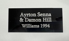 Ayrton Senna & Damon Hill - 110x50mm Engraved Plaque for Signed F1 Memorabilia