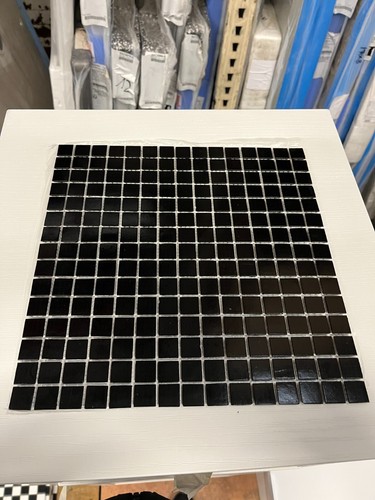 Black glass mosaic - black, sheet