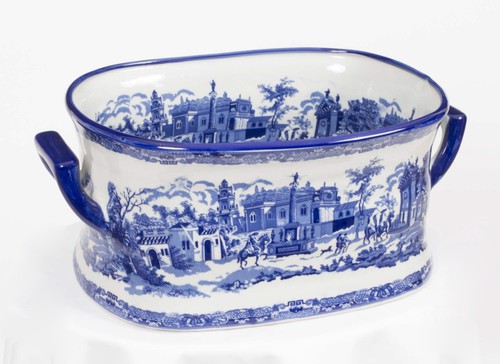 Vintage large blue white - blue, &