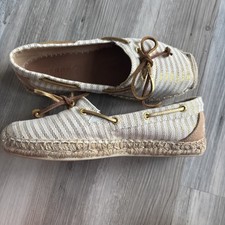 Sperry top-sider Women’s canvas boat shoe, gold & cream Size 7 M