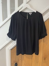 Oliver BONAS Puff Sleeve Viscose Blouse. Black. Size 16. New.