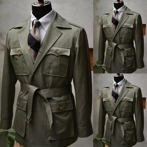 Green men safari jackets - men,