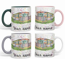 Personalised Name Caravan Static Holiday Home ceramic art Coloured Mug Cup