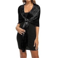 Shimmer Women Sparkly Shawl Ladies Stole Scarf Wrap For Weddings Proms Parties