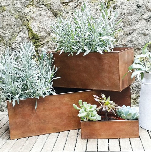 Rust metal window box - metal,
