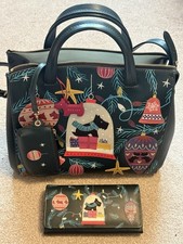 Radley Deck the Tree Signature Handbag &  Matinee Purse Christmas Matching Set