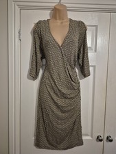 Bnwt Black & Cream Jersey Feel Cold Shoulder Dress Size 22 By Barbara Hulanicki