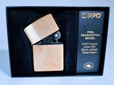 Zippo Windproof Lighter Pre-Production Black Insert SOLID COPPER