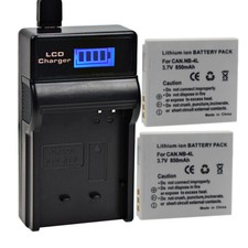 2X NB-4L Battery + charger for