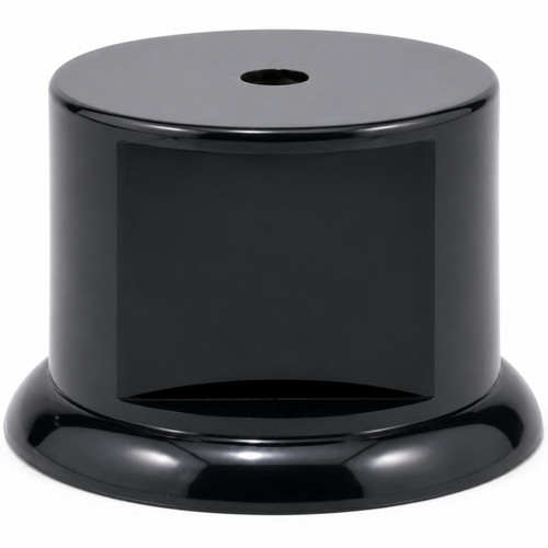Black gloss round display base - black,