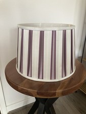 Laura Ashley Silk Ivory and Aubergine Striped Lamp Light Shade Pendant or Table 