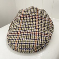 BARBOUR Check Flat Cap Brown Green Made In Scotland Country Clothing 6 7/8 56cm