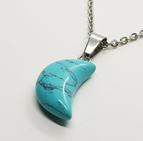 Crescent moon necklace - moon, quartz