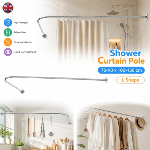 Shaped shower curtain rod - shaped,