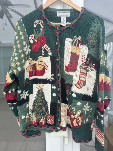 Vintage christmas cardigan - christmas,