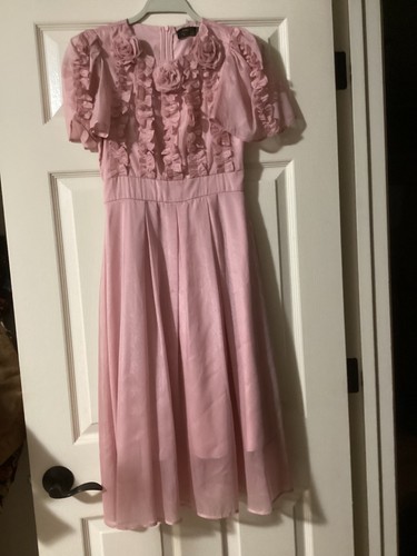 Pink rosette dress - rosette,