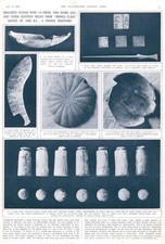 1937 ARCHAEOLOGY Flint Knife Ivory Labels Boat Schist Vase Draughtsmen (02)