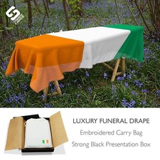 Ireland Irish Coffin Drape 8x5ft - Funeral Organic Cotton Bag & Luxury Box