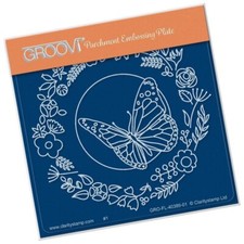 Clarity Stamps Groovi Parchment Embossing A6 Plate Baby Butterfly Wreath