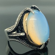 925 Silver Oval Men Moonstone