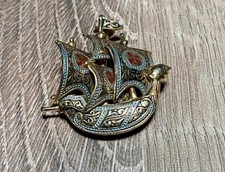 Vintage Damascene Brooch