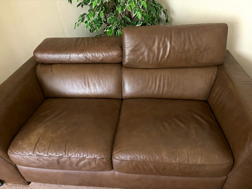 Natuzzi santo brown leather - brown, 2