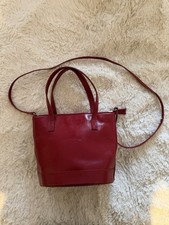 Red leather handbag - red,