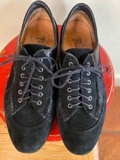 Think ! Women’s Suède Leather Black Pony Skin  Lace Up Shoes Sneakers Size 7