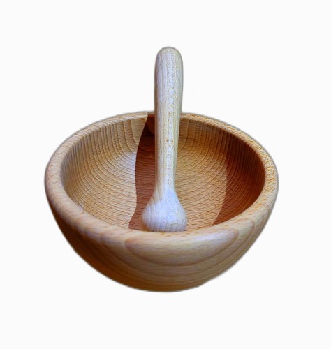 Wooden pestle and mortar spice - pestle,
