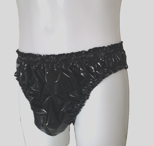 Men pvc briefs - men's, black