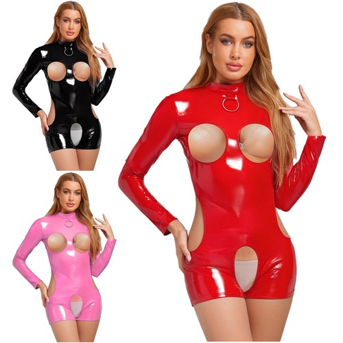 Womens wetlook pvc - uk,