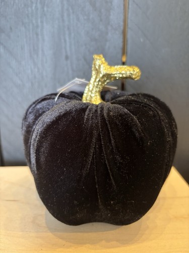 Black velvet pumpkin with gold - velvet,