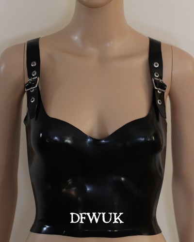 Latex vest crop top - latex,
