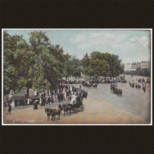Edwardian park scene horse - park,