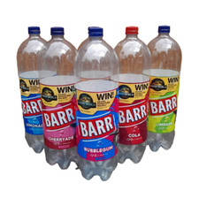 UK JURASSIC PARK WORLD REBIRTH 2025 MOVIE FULL SET 6x BARR 2L EMPTY SODA BOTTLES