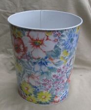 VINTAGE REGENCY WEAR METAL PAPER WASTE BIN DUSTBIN - FLORAL DESIGN England