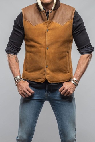 Shearling gilet for men real - for,