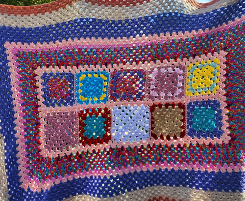 Vintage granny square blanket - vintage,