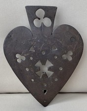 Vintage Arts & Crafts Style Metal Love Heart Trivet Voysey Heart