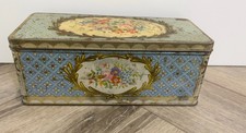 Vintage Jacob's biscuit tin  Blue & Flower Pattern Good Condition