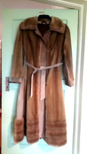 *Lesley*Lawrance*Tan*Leather*Fur*Coat*Size*14*TISSAVEL*FRANCE*