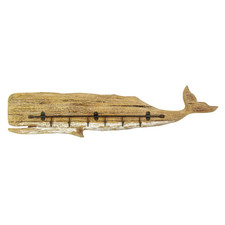 50cm Rustic Wooden Whale Hook