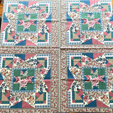 Vintage Floral Patchwork Cotton Panel approx 114×89 cm Unused