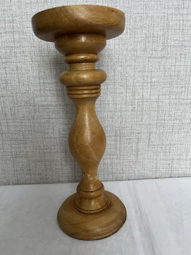 Tall wooden pillar candle - pillar,