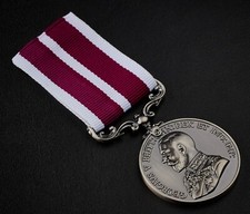 Full Size Replica WW1 George V Meritorious Service Medal with Ribbon. MSM Silver