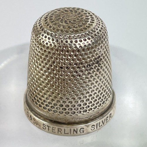Antique solid silver thimble - antique,